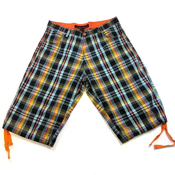Men's KOMAN JEANS Cotton Blend Plaid Walking Shorts Size XL - Picture 1 of 6